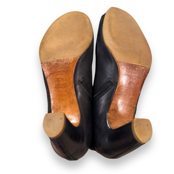 Maison Martin Margiela Black Leather Open Toe Side Zip Heeled Booties Sz 37.5 EU - Picture 7 of 12